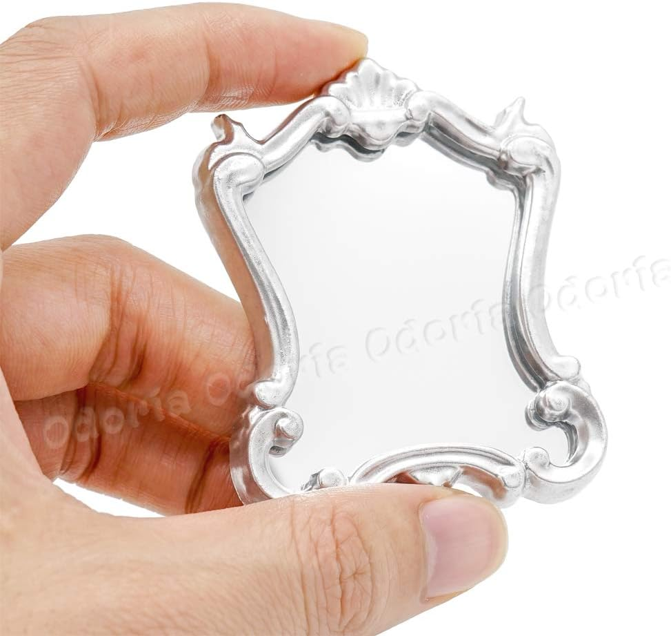 Odoria 1/12 Scale Dolls House Miniature Wall Mirror Dollhouse Accessories, Silver image number 3