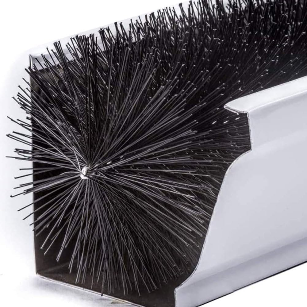 5 Pack Gutter Brush Guard System - 600X100Mm - Secure Brush in Gutter, Leaf Guard Stops, Gutter Guard Drain Brush Pipe Downpipe Leaves Brush Cleaner Leaf Cleaning Guards Black image number 2