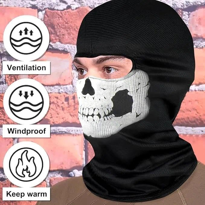 Skull Face Mask, Winter Ski Mask, Universal Fit, High Performance Mask, Snug Fit, Suitable for Men and Women, Winter Protection, Compatible with Skiing, Cycling, Hiking, Running, Leralsta image number 4