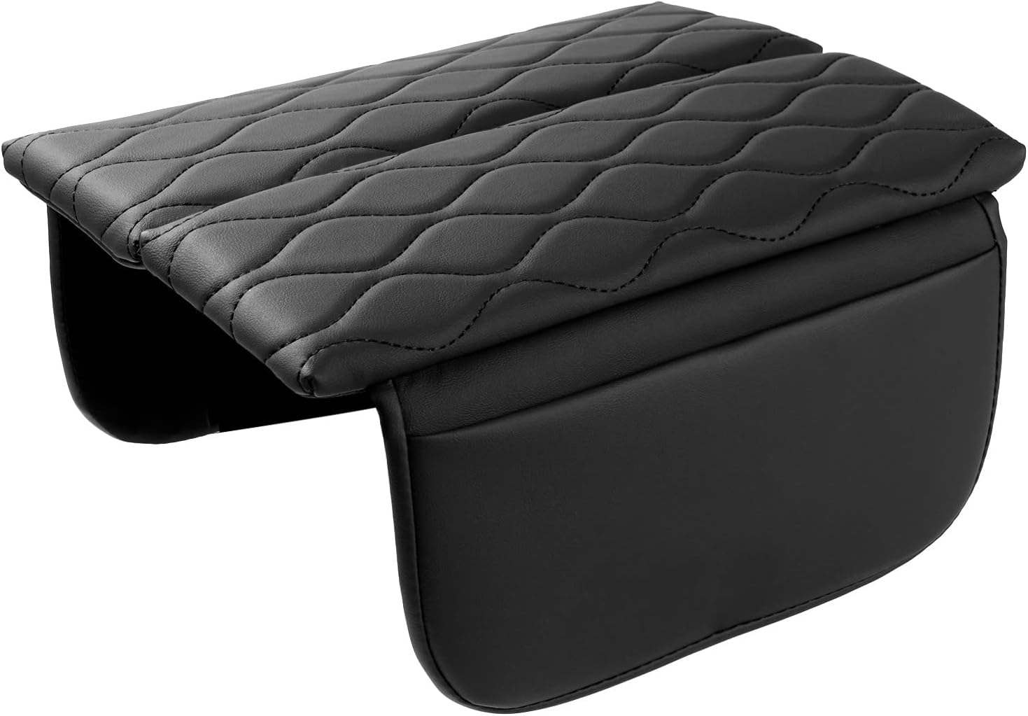 Karltys Compatible with Center Console Cover Mercedes Benz GLE GLS Class 2020-2023 Armrest Cover Pad Leather Cushion Protector with Phone Holder Storage Bag Anti-Scratc Black image number 1