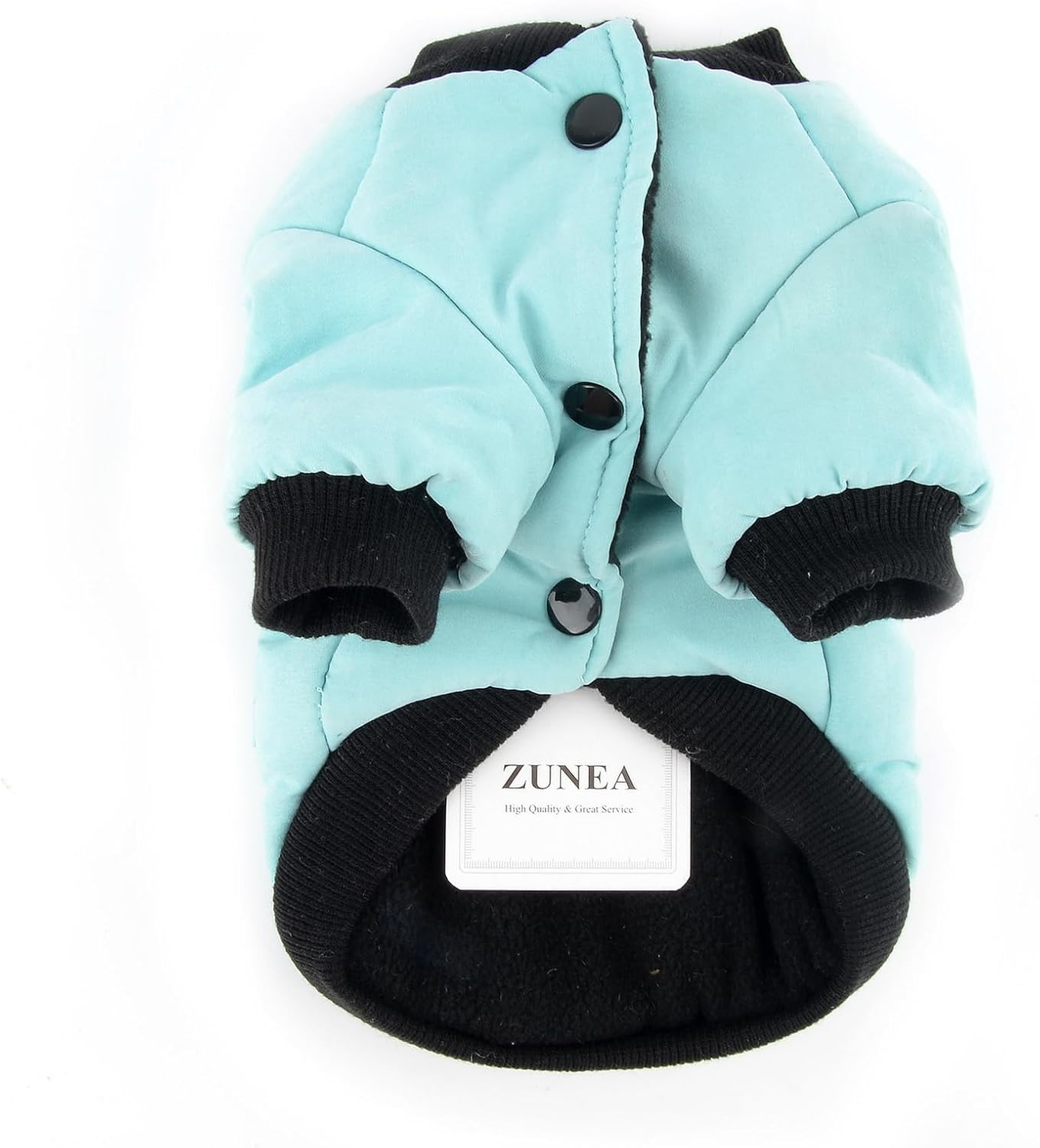 Zunea Dog Winter Coats for Small Dogs Soft Warm Fleece Lined Puppy Clothes with D-Ring Cold Weather Pet Girl Boy Apparel Windproof Coat with Zipper Pocket Chihuahua Yorkie Clothing Blue XL image number 4