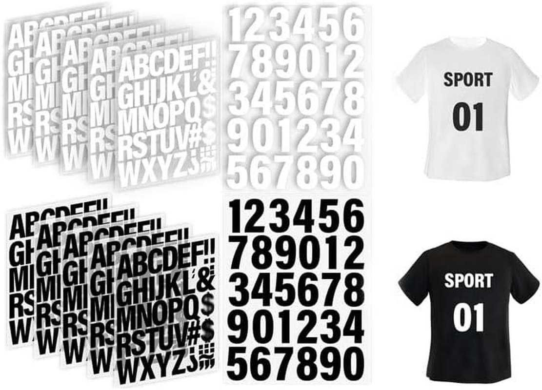 500 Pieces Iron on Letters and Numbers, 2 Inch Iron on Vinyl Letters for Clothing, Heat Transfer Letters with A-Z PU Alphabets Sticker, Iron on Letters for Fabric,T-Shirt Printing DIY Craft（12 Sheets ） image number 3