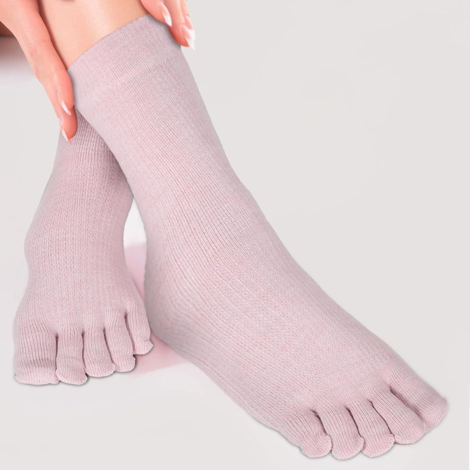 4 Pair Women Five Toe Socks Cotton Toe Socks Athletic Running Long Split Toe Women'S Cotton Socks image number 3