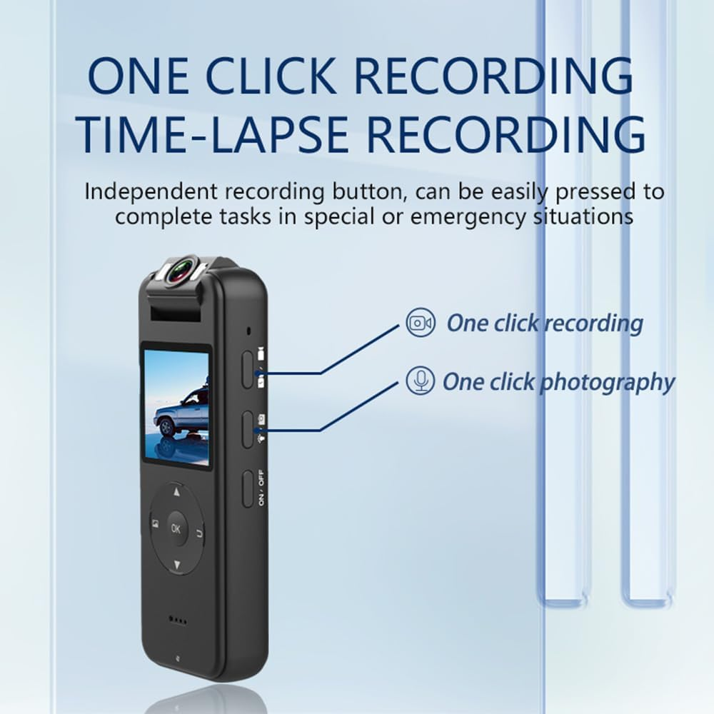 LAPOOH 4K Wifi Body Camera with Audio and Video Recording Wearable Body Cam Mini Clip-On Camera Camcorder with 180&deg; Rotatable Lens LED Fill Lights Speaker Magnetic Back Clip Stand for Law image number 2