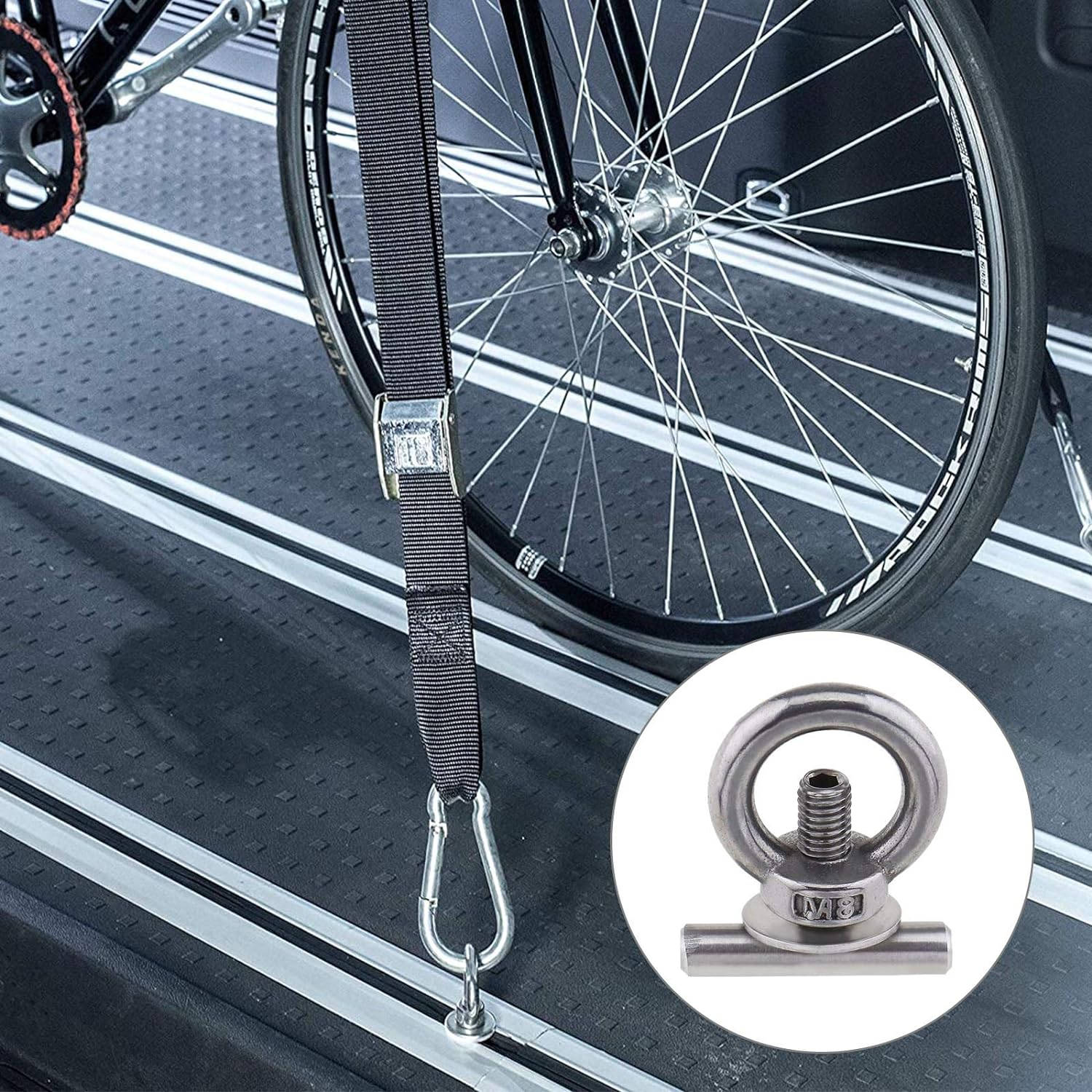 SING F LTD 4X Locking Rail Eyelet Nut Set, Load Securing Lashing Eye for Transporter Fasteners - Compatible with VW T5 T6 image number 1