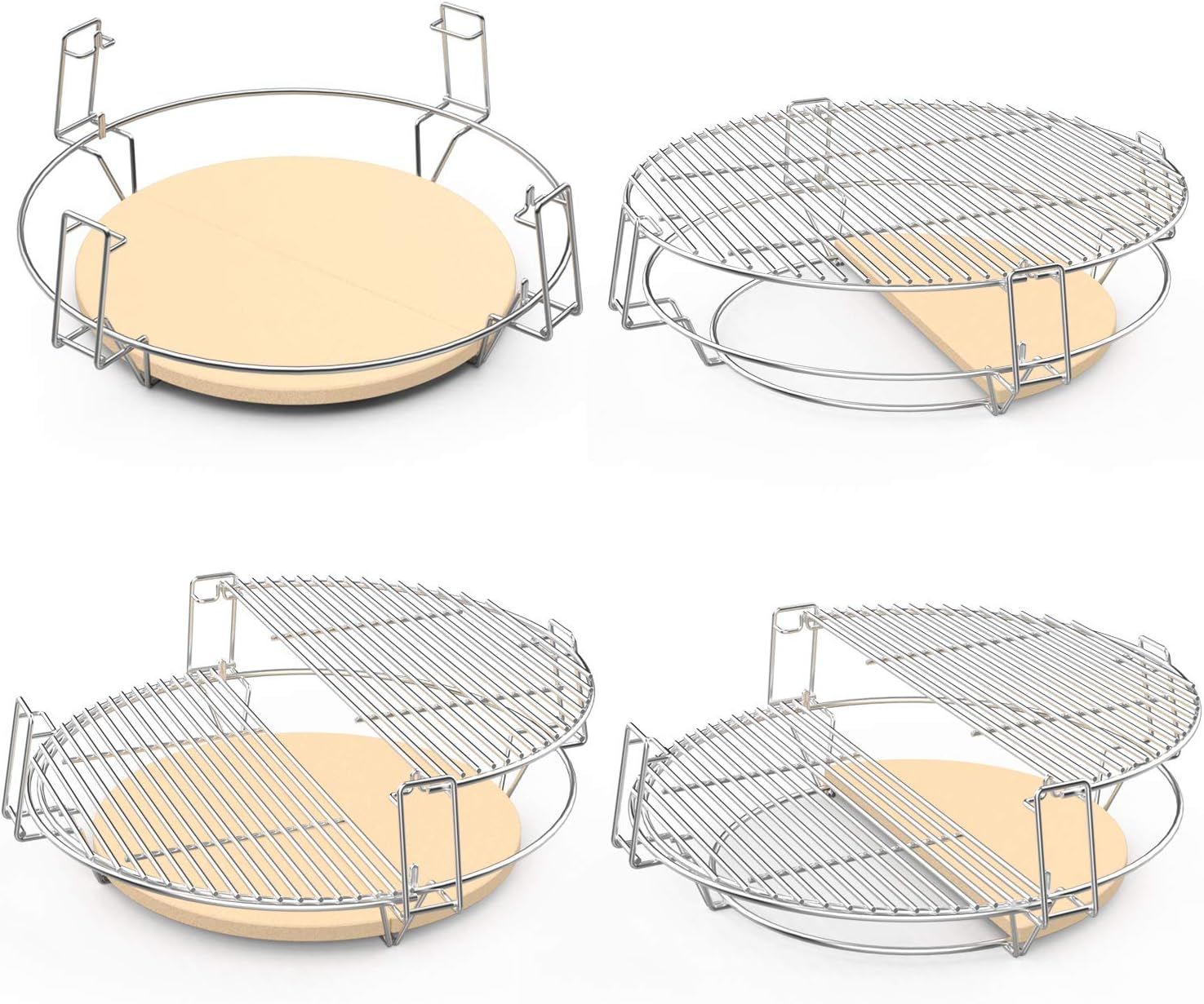 Only Fire Barbecue Cooking Grate System Grilling Accessory for Weber 22" Kettle Grill and Other Similar Size Kettle Grills image number 2