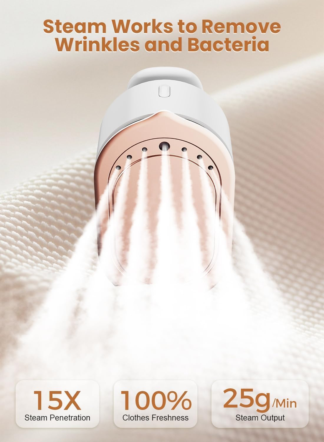 Steamer for Clothes &ndash; 2 in 1 Handheld Ironing Machine, 5 Modes, 15S Fast Heat-Up and Leakproof Design | Lightweight Wrinkle Remover | Steam Iron for Home and Travel | Black Colour image number 3