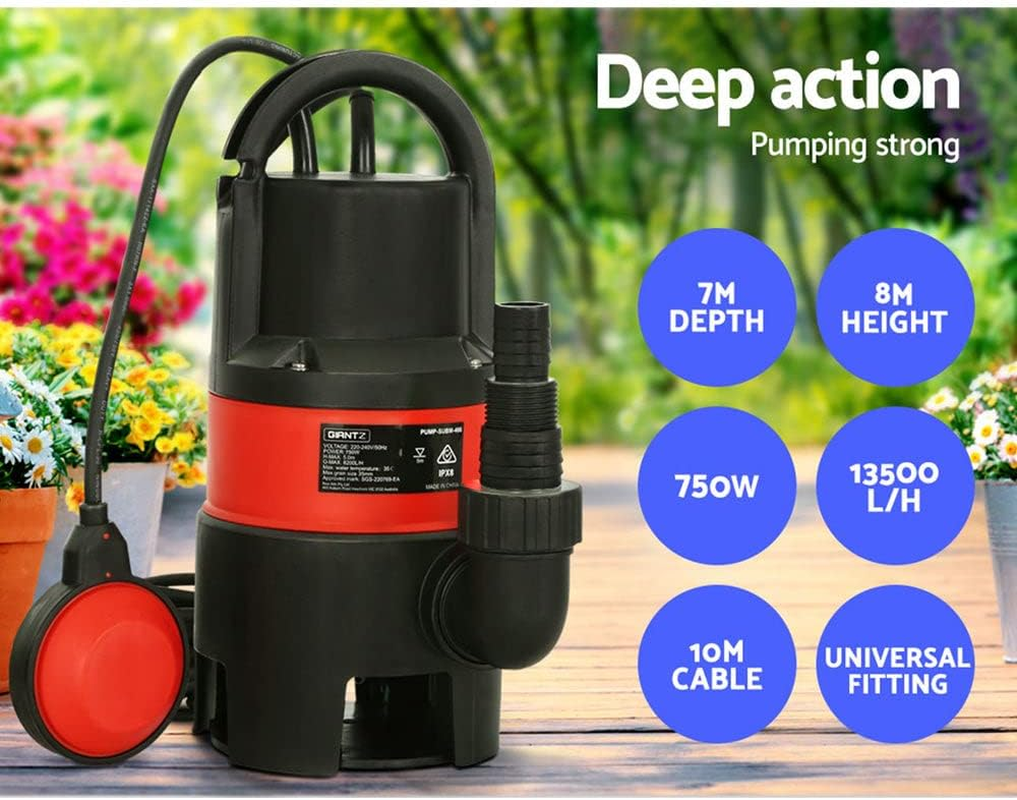 Giantz 750W Water Pump Dirty Submersible Sump Swim Pool Flooding Pond Clean image number 3