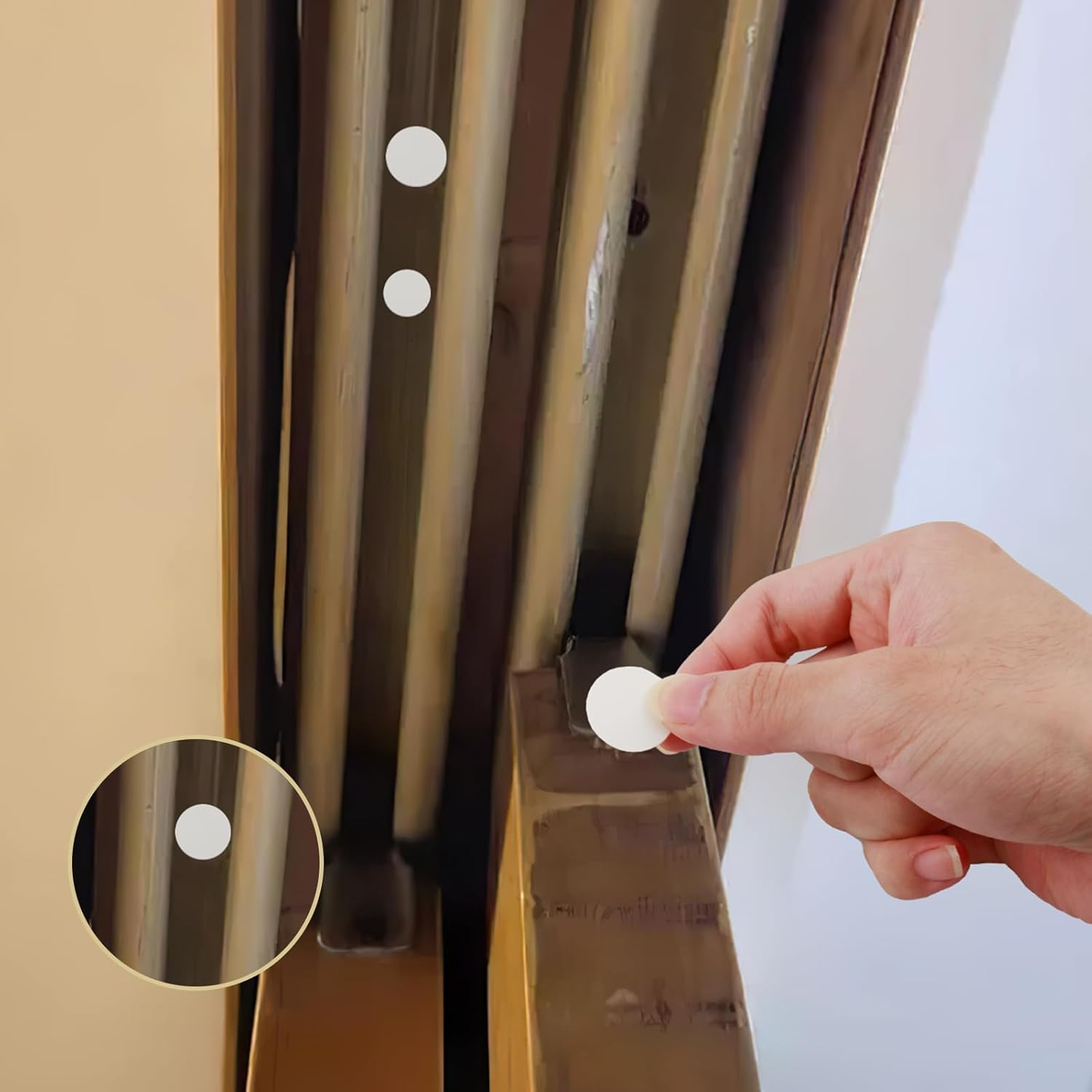 Screw Hole Stickers Self Adhesive 204 Pcs, 15Mm (96 Pcs) & 21Mm (108 Pcs) Screw Covers Caps White, Dustproof, Easy Peel & Stick Hole Concealers for Shelves & Cabinets image number 4