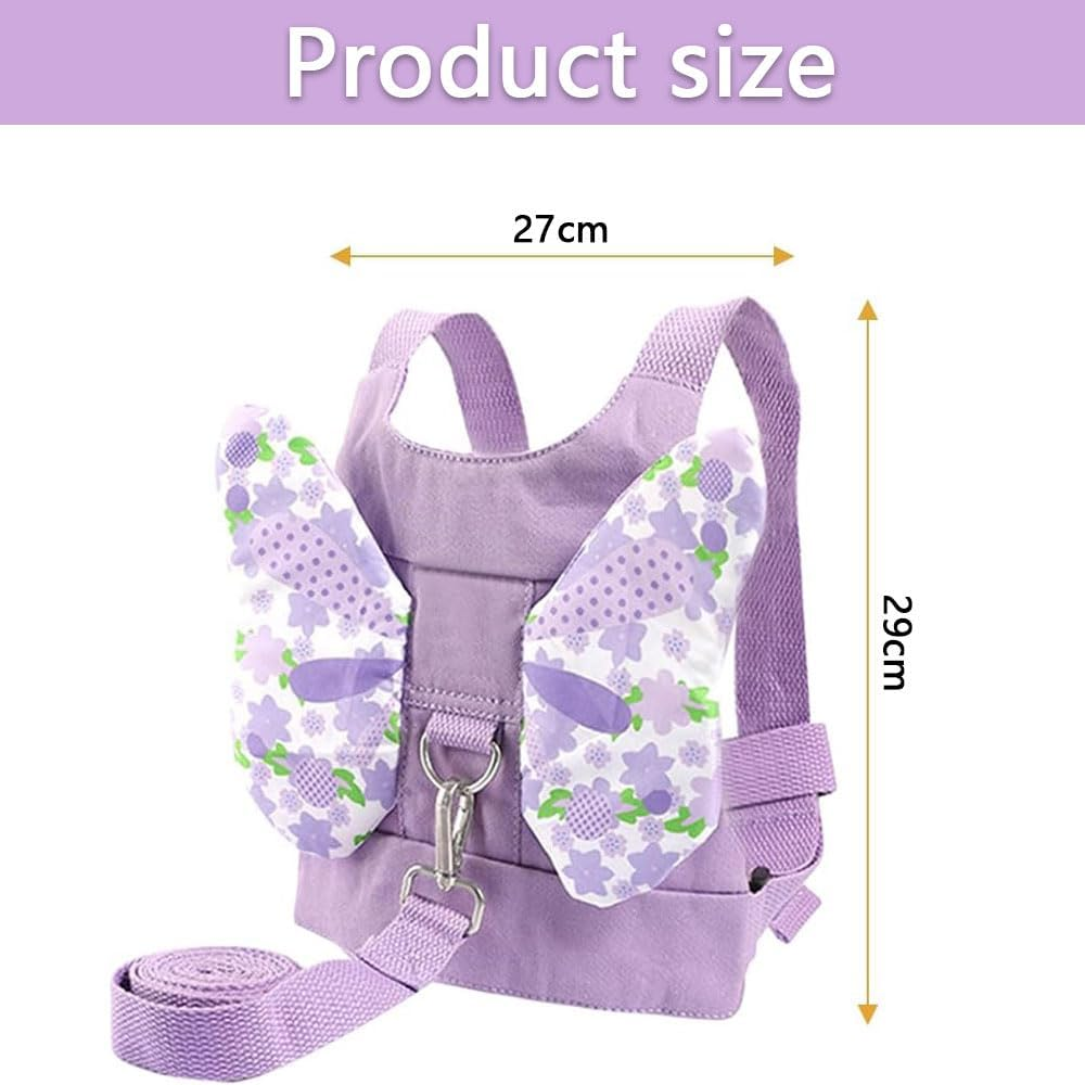 Anti-Lost Toddler Leash with Butterfly Wings Backpack &ndash; Child Safety Harness with Wrist Link for Kids, Baby Walking Wrist Strap with Key Lock &ndash; Travel, Shopping, Outdoor Safety for Girls image number 4