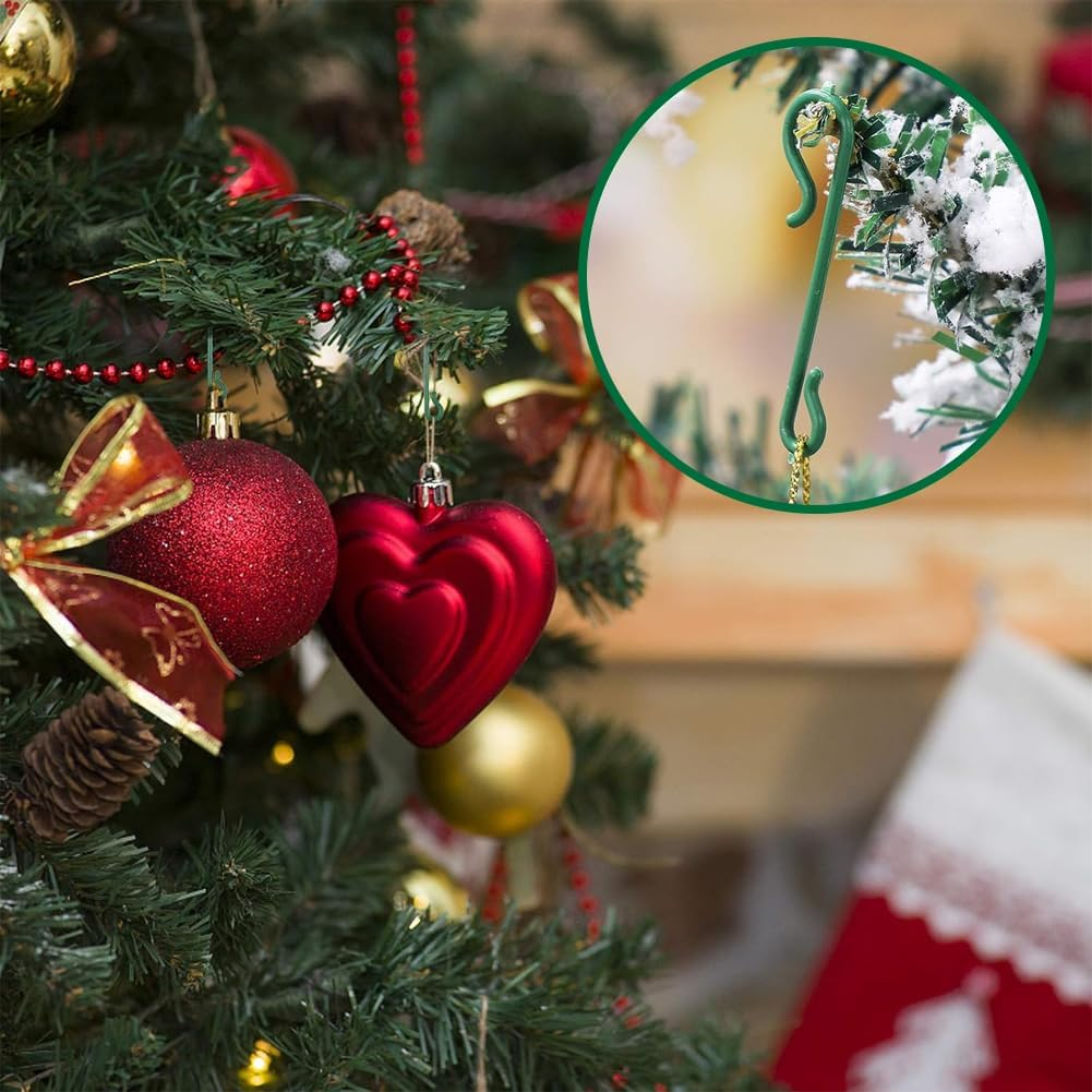 100 Pieces Christmas Bauble Ornament Hooks,S-Shaped Hanger Xmas Tree Hanging Hooks for Christmas Tree, Christmas Wreath, Christmas Vine image number 1