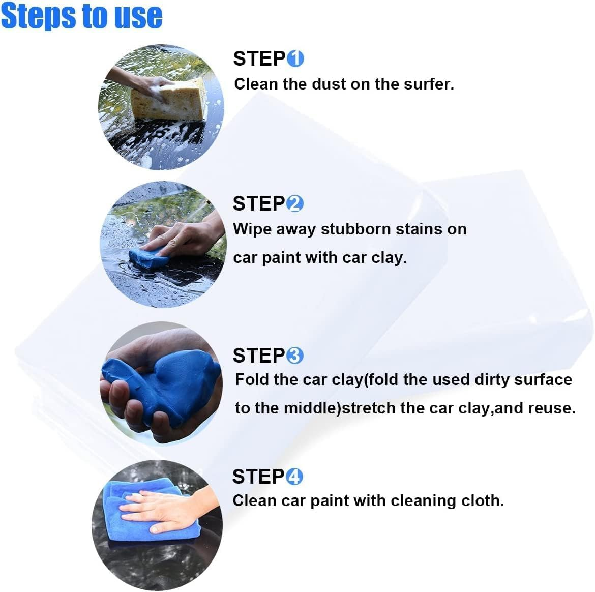 Wildauto Car Clay Bar, Detailing Clay Bar 2PCS 100G Auto Magic Clay Bar Cleaner for Car Wash