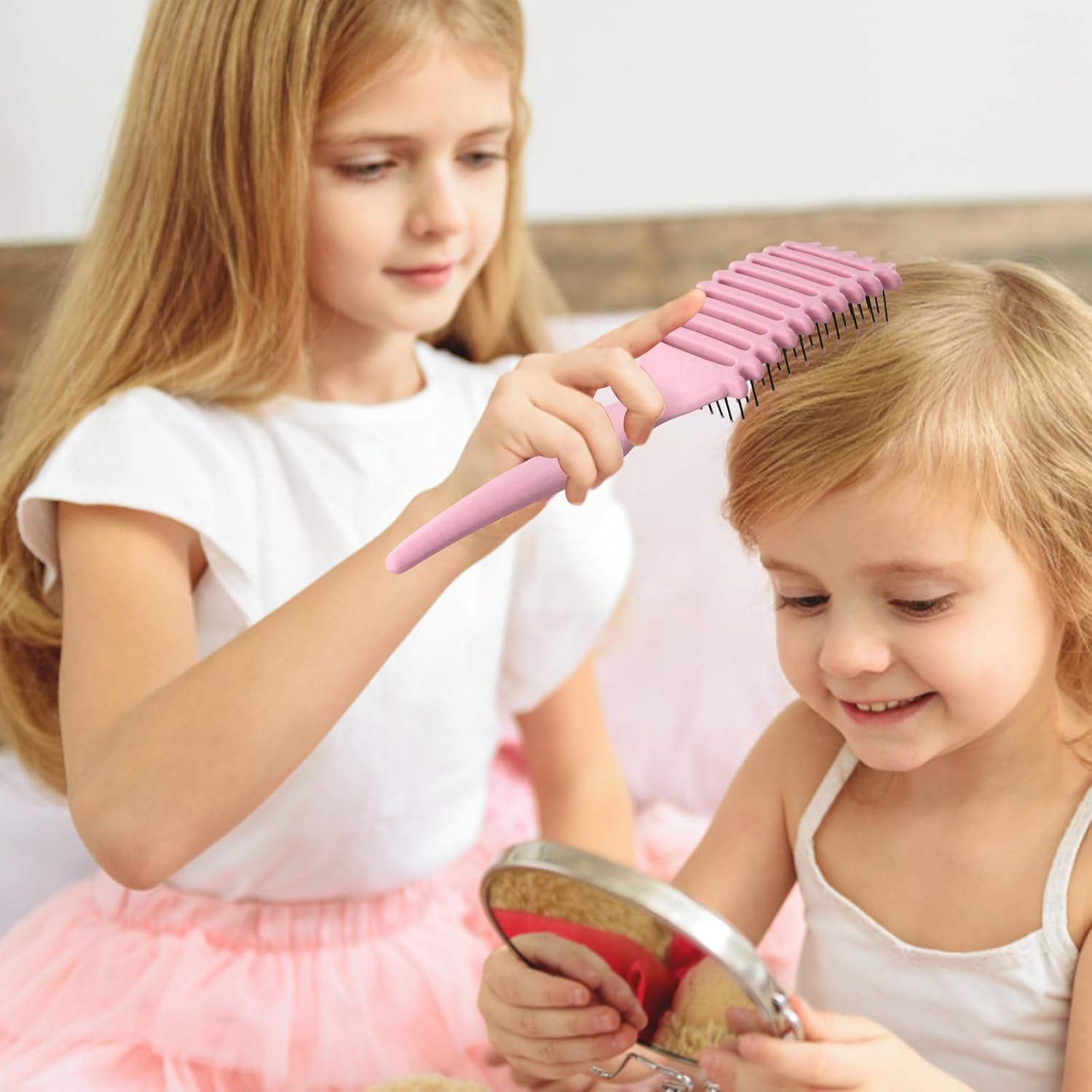 Curling Brush, Curly Hair Brush, Hair Brush for Combing and Shaping, Curl Defining Brush Pink, Hair Brush, Curling Comb, Styling Brushes, Massage Brush Hair, Reduces Pulling and Curling Separation image number 1