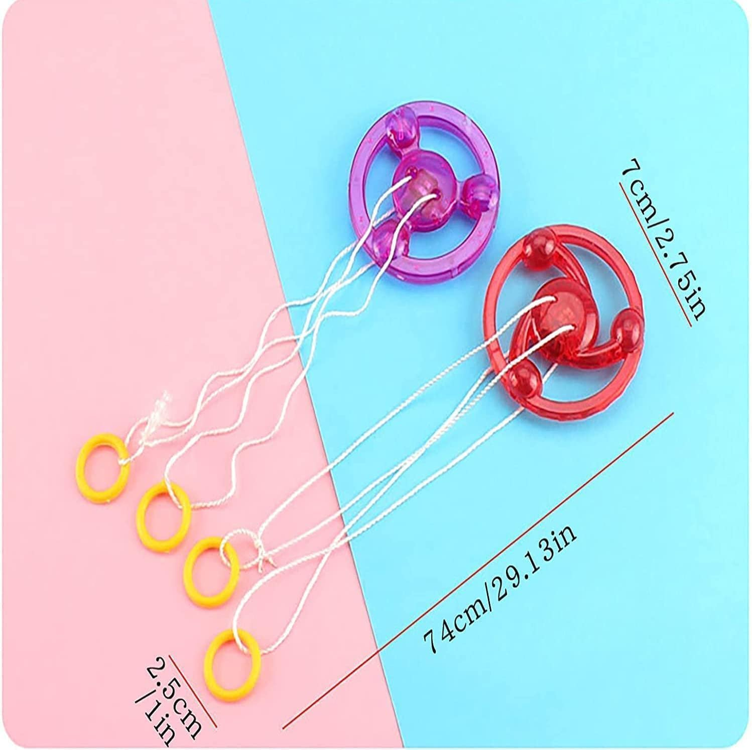 5Pcs Pull Line Flywheel,Flashing Tops,Flywheel Spinning Tops, Spinner Fidget Rainbow Lightshow Orbital Flash,Gift Pull in Wheel Colorful Glow Novelty Spinning Tops image number 2