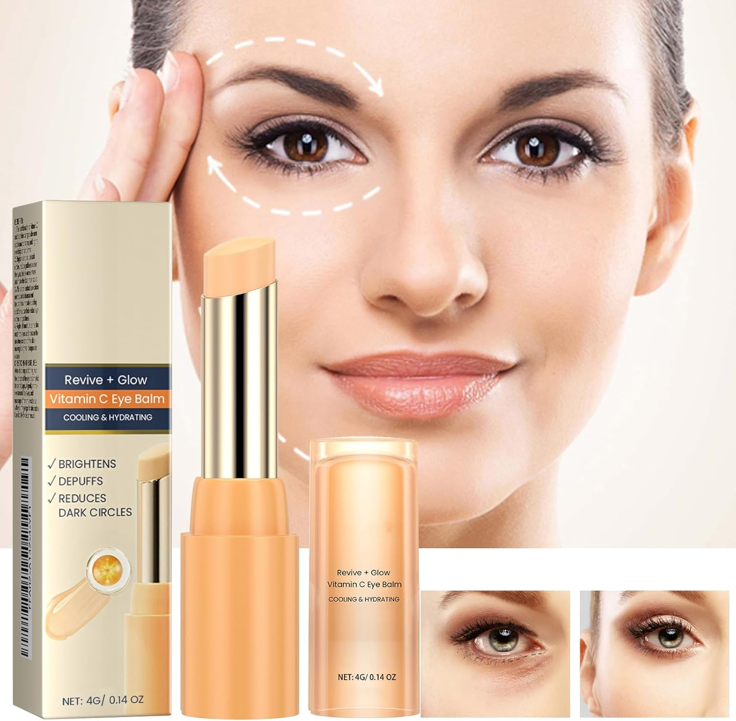 Vitamin C Eye Balm, Reduce the Blackness of the Skin under the Eyes,Hydrating Eye Cream,Reduces Puffiness image number 1