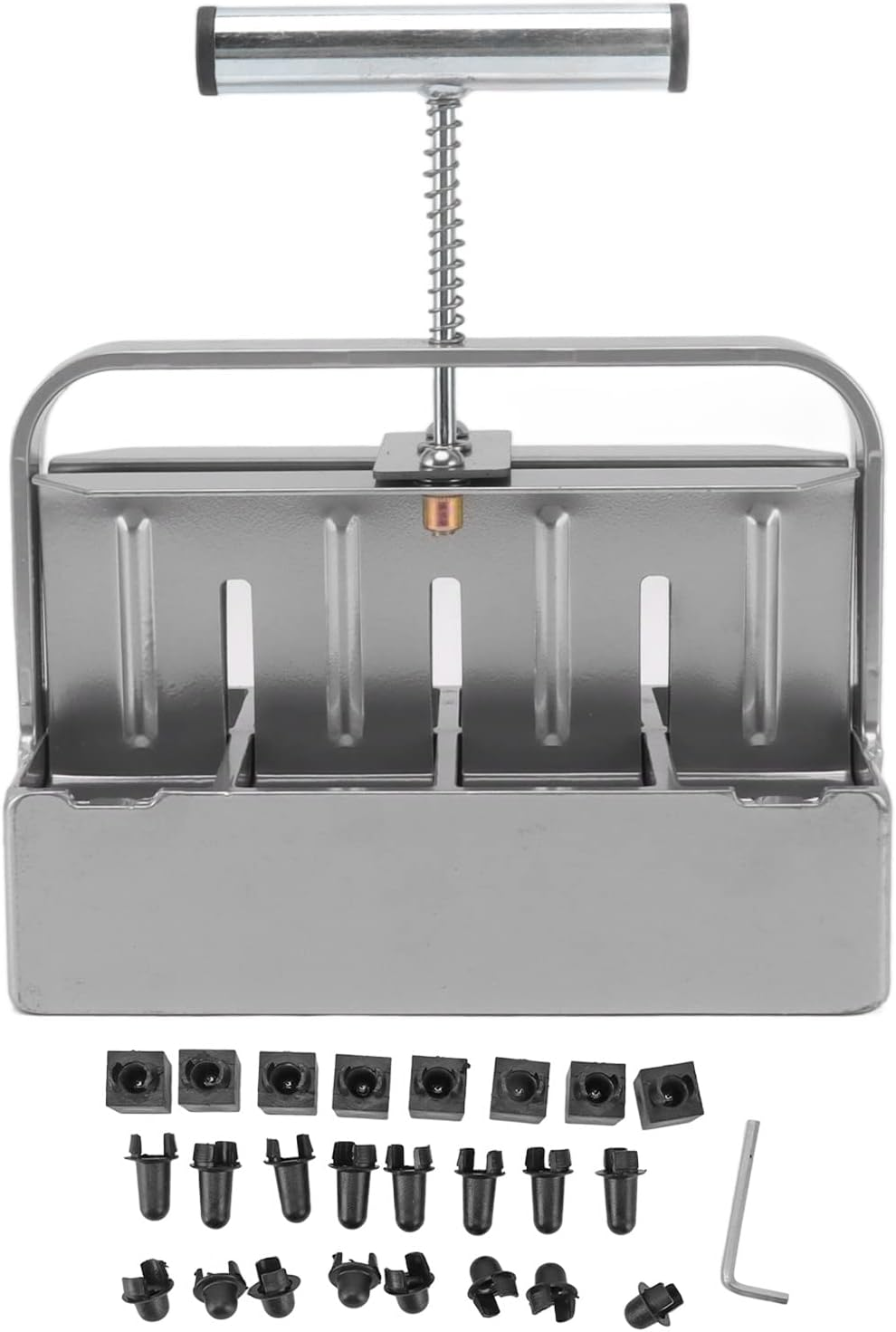 Manual Soil Block Maker, 8Pcs 1.6Inch Soil Blocker with Comfort Grip Handle Aluminum Alloy Handheld Seed Blocker Soil Blocking Tool for Seed Stater Tray, Garden Tool image number 2