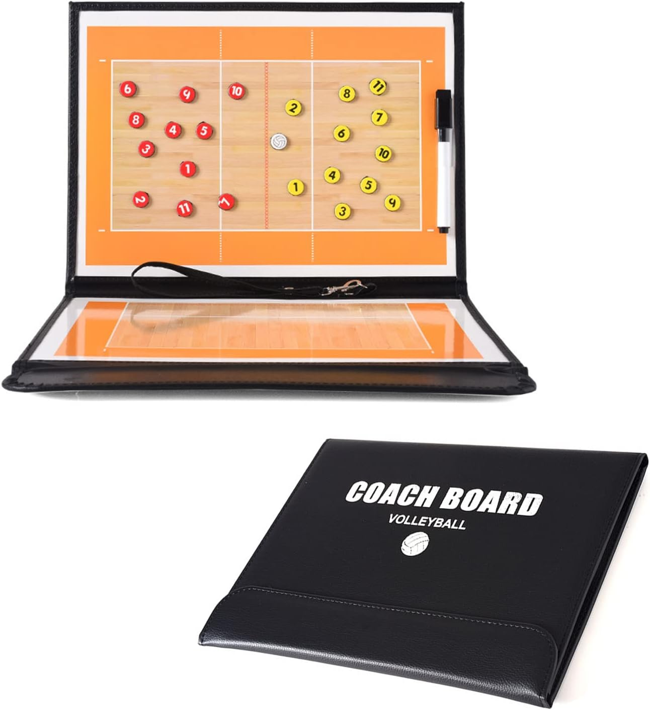 Roseflower Volleyball Magnetic Coaching Board, Volleyball Tactic Coaches Strategy Board Coach'S Training Equipment Aids,Dry Erase Coaching Marker Tactics Board Whiteboard, Lightweight Portable image number 5