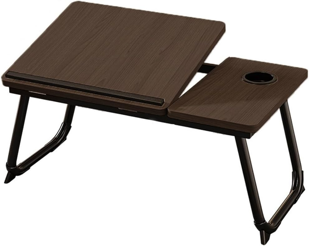 MTSDM Foldable Laptop Table, Laptop Desk, Foldable Computer Table with Cup Holder Folding Breakfast Tray Adjust Angle Portable Standing Desk Reading for Bed Sofa Floor Good Furniture for Work at Home