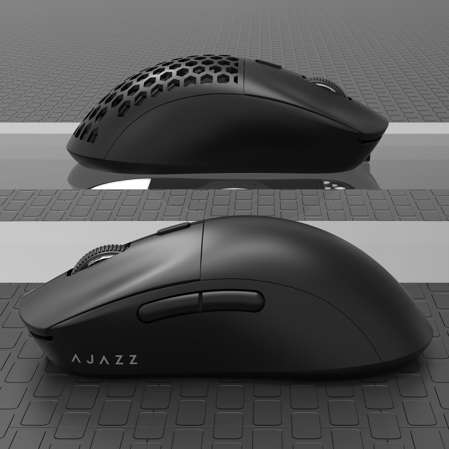 AJAZZ AJ199 60G Ultra Lightweight Wireless Gaming Mouse | Programmable 6 Buttons | 26K Optical Sensor| Replaceable Honeycomb Cover Rechargeable Computer Mice for PC Mac Gamer (Black) image number 1