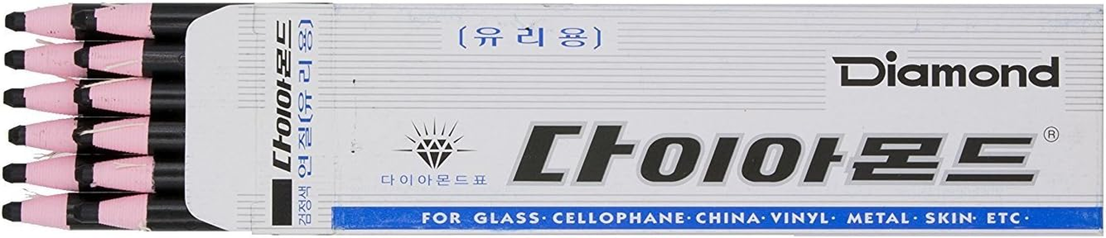 ZEESOON Pack of 12 Colors, Diamond Peel-Off China Markers Grease Pencil Crayons Colorful Drawing Marking Wax Pencils for Wood,Glass,Garments,Metal,Fabrics,Film,Paper (Black) image number 2