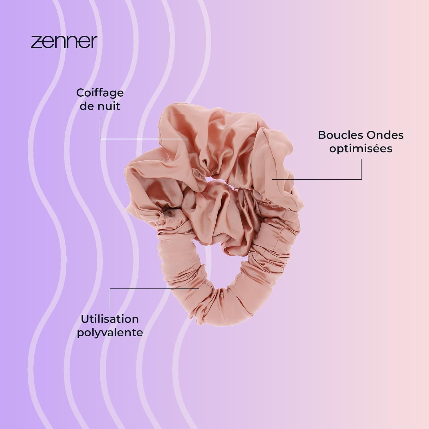 Zenner Curlers - Heatless Curls Hair Curlers for Gentle, Heatless Curls - Easy Styling with Scrunchie for Natural Volume image number 3