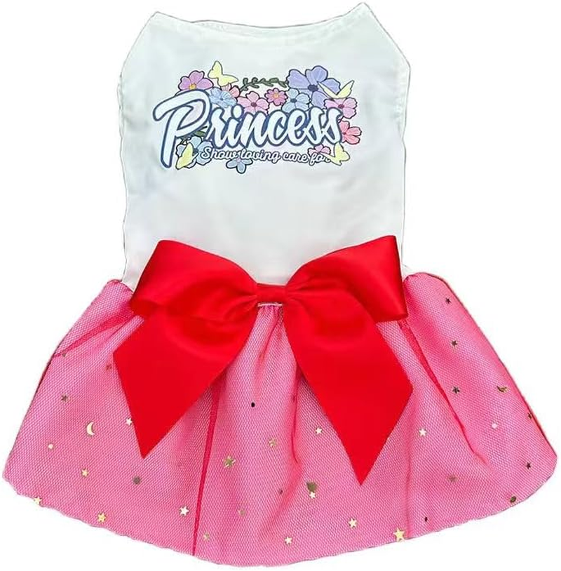 Birthday Dog Tulle Dress - Dog Clothes Holiday Festival Dogdresses Puppy Party Costumes Doggie Shirts Cat Outfits (Pink, L)