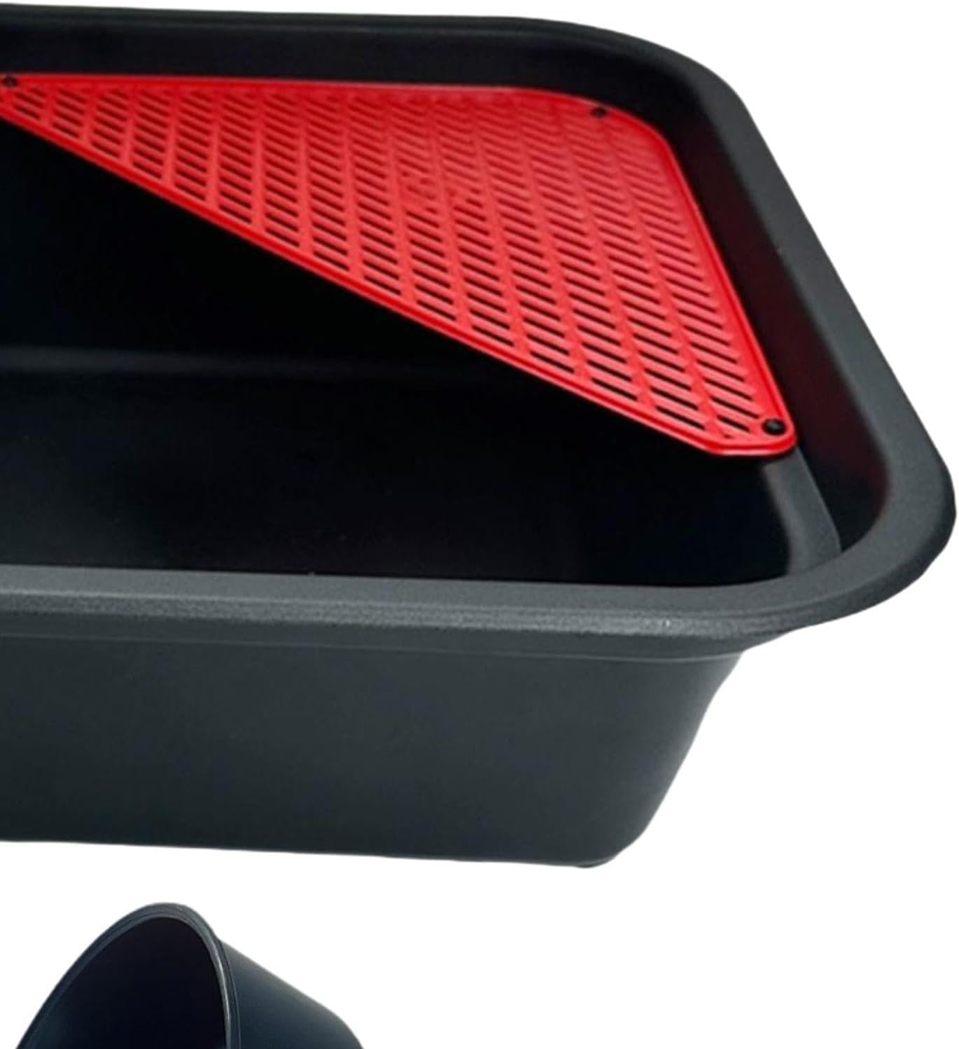 Mqetly 9 Liters Mechanic Car Oil Drain Pan and Funnel 14X14X5Inch Oil Change Tray for Cars, Motorcycles, Boats Versatile