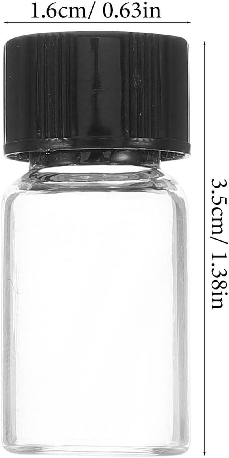 10 Pcs Clear Glass Vials with Screw Caps Small Liquid Sample Vials 3Ml Leak-Proof Vial for Water Samples, Pill, Essential Oil image number 3