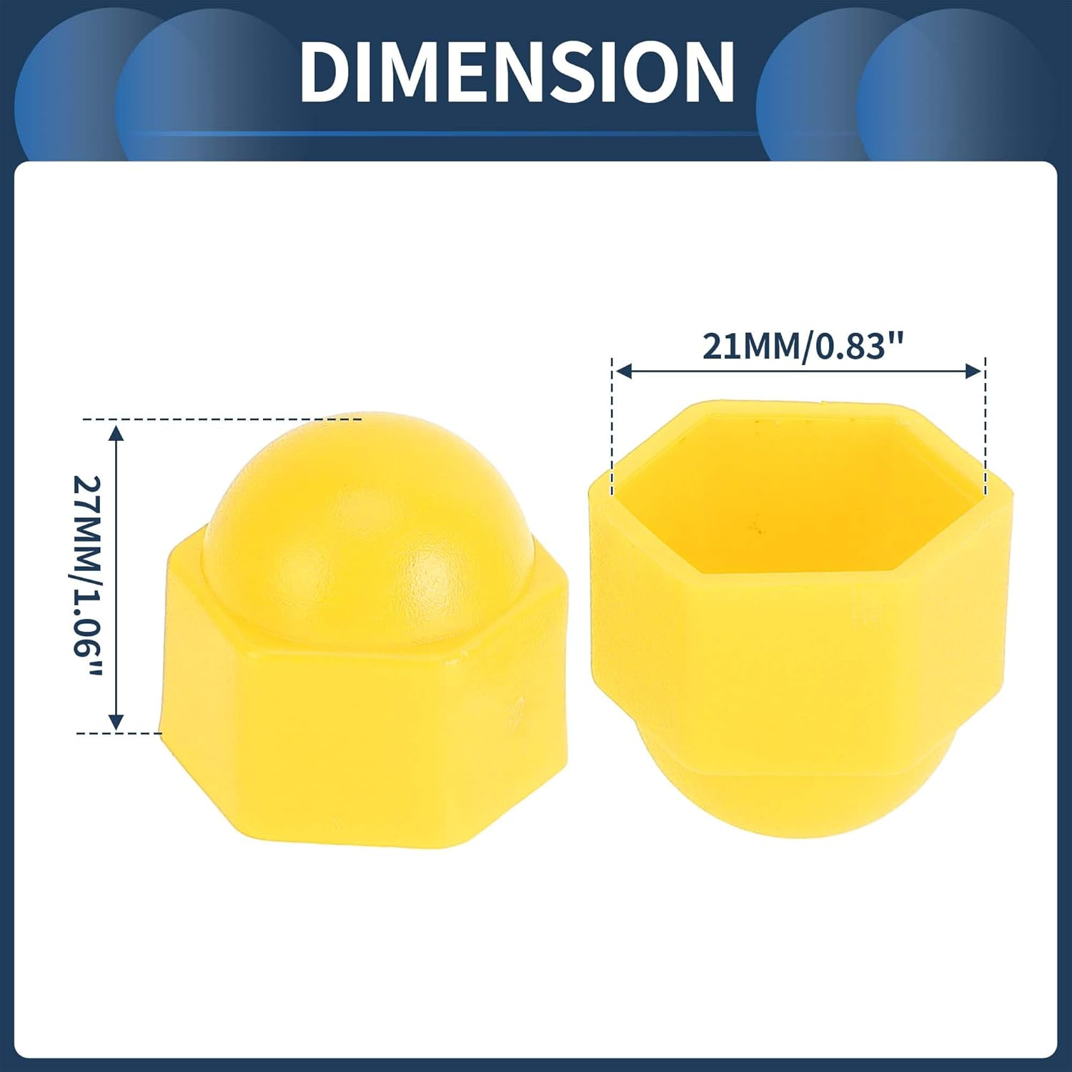 INFINAUTO Wheel Nut Bolt Outer 21 Mm Rims Tyre Nut Screws Dust Cap Cover Nut Protection Plastic Yellow image number 5