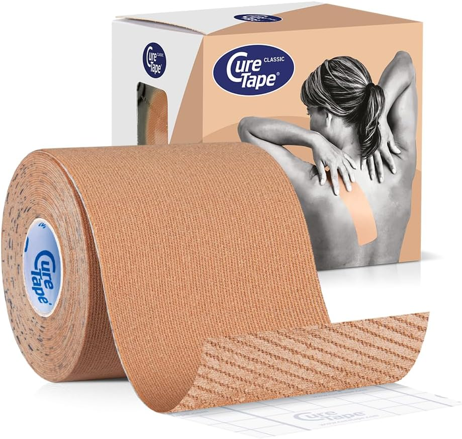 Curetape Classic Uncut Extra Wide Kinesiology Tape 7.5Cm (3 Inch) | Hypoallergenic & Waterproof Kinesiology Tape | Physio Tape for Pain Relief, Muscle & Join Support | Great Adhesion | Beige image number 4
