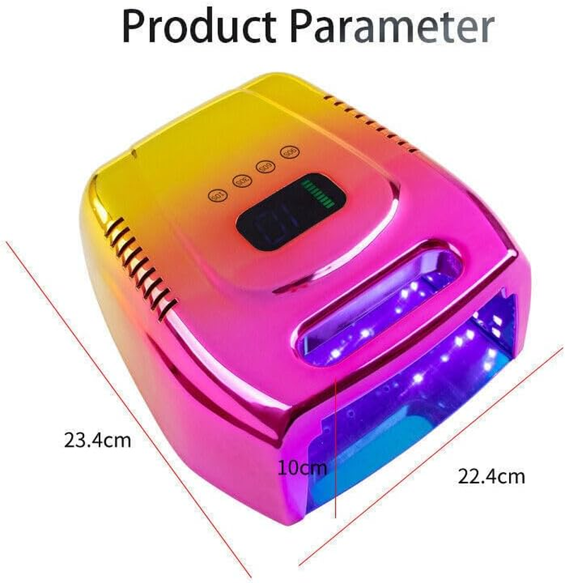 96W Rechargeable UV Nail Lamp, UV Light Nail Lamp for Gel Nails, Professional Nail Dryer with Automatic Sensor/4 Timer Setting,15600Mah image number 2