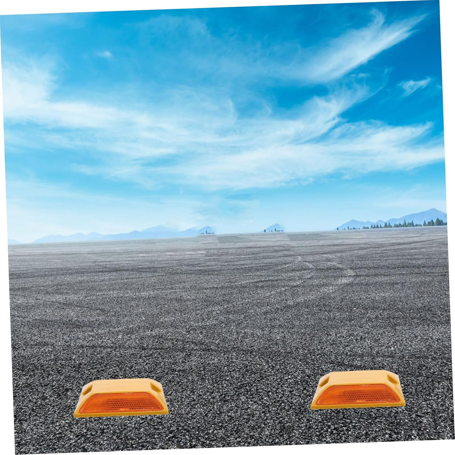 Anneome 2Pcs Plastic Road Spikes Reflective Road Markers for Driveway Entrance Pavement Markers Deterrent