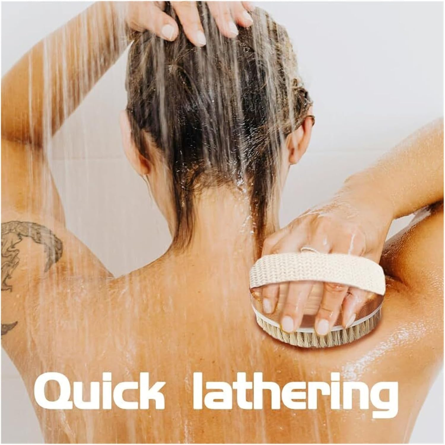 Dry Brushing Body Brush for Exfoliation, Lymphatic Drainage & Cellulite Treatment &ndash; Silicone Scrubber, Back Lotion Applicator, Shower Exfoliator, Pore Massage Tool, Anti-Cellulite, Perfect for Men & Women image number 3