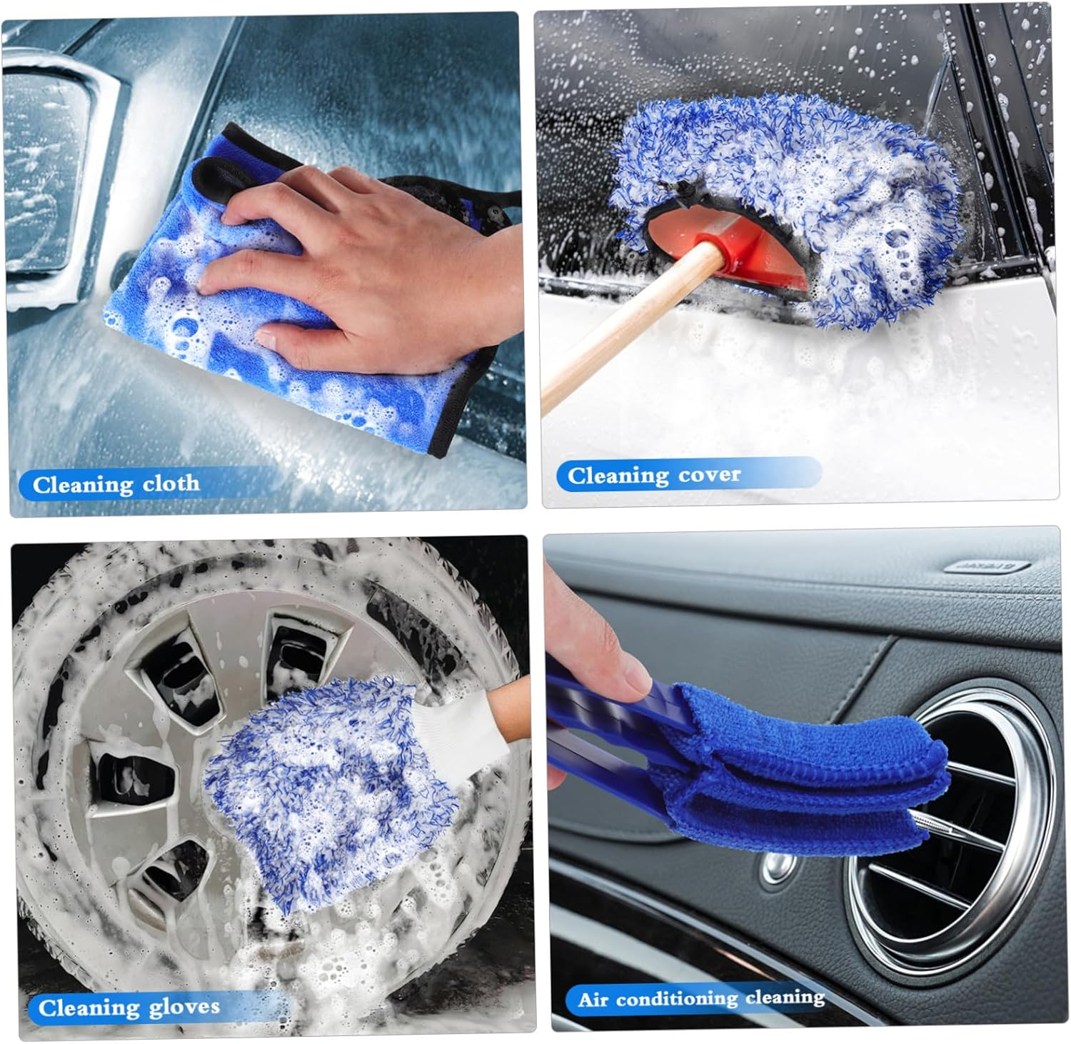 MAGICLULU Car Wash Cleaning Kit 5Pcs Set with Microfiber Mitt, Detachable Brush and Towels for Vehicle Exterior Detailing and Auto Care in Seasons image number 4