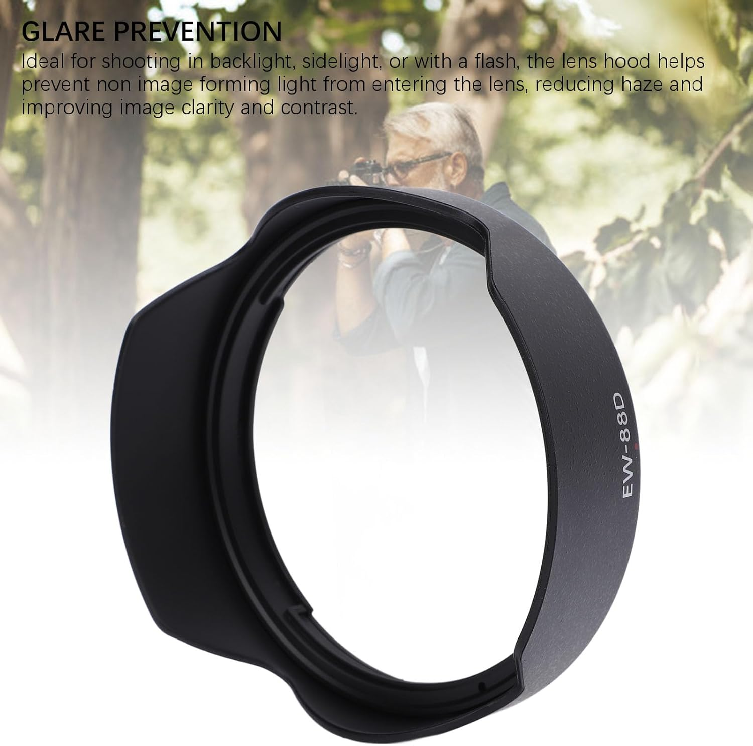 Ejoyous Lens Hood for EF 16-35Mm F/2.8L III USM (With 82Mm Lens Cap + Lanyard) ABS Material, Light Control Anti-Glare/Wind, Doesn&rsquo;T Block Original Lens Cap Essential, for Backlight image number 2
