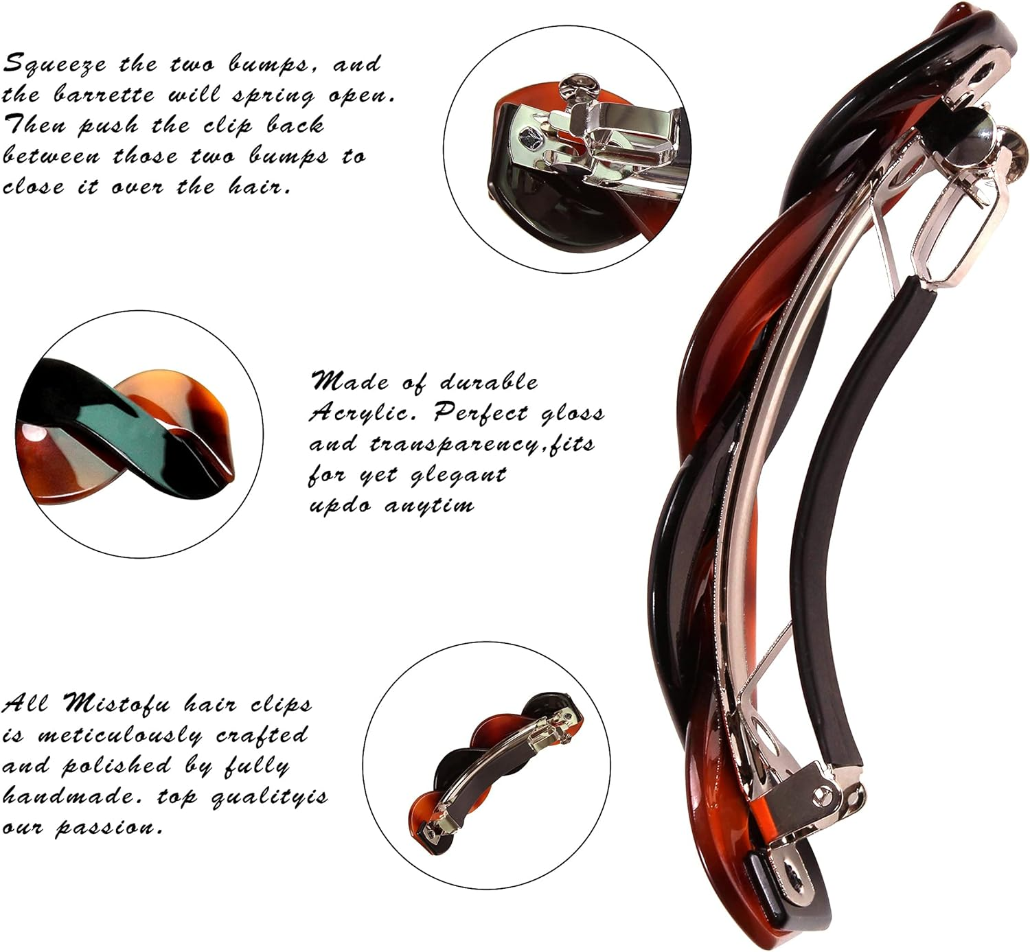 Large Hair Barrettes and Clips for Women'S Thick Hair