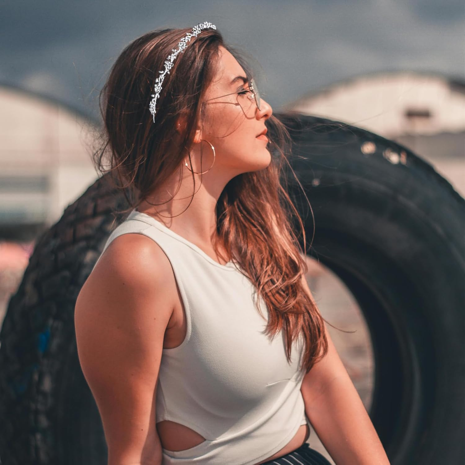 Whaleo Bridal Hair Accessories Wedding Bridal Jewellery Hair Accessories Silver Headband Women'S Elegant Headband Rhinestone Hair Accessories for Women Headband Women'S Glitter for Wedding Party image number 6