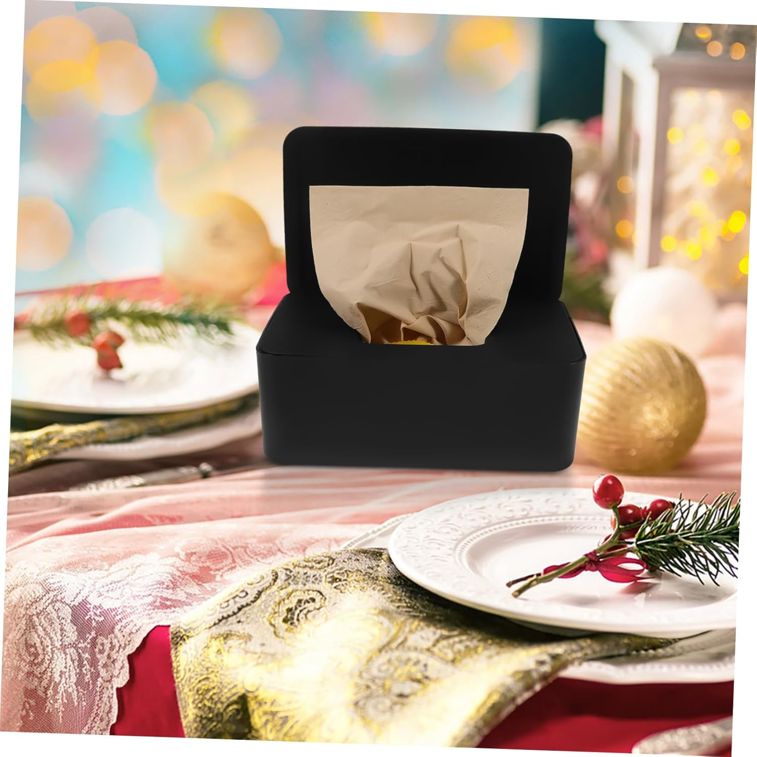 Wet Wipes Storage Box Plastic Wipes Dispenser Lid for Office Car Bathroom Easy Access image number 2