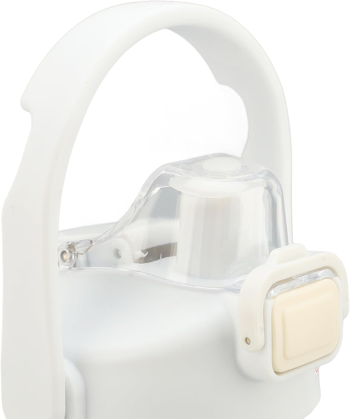 Bewinner 304 Stainless Steel Insulated Water Bottle 1.5L, Straw Lid Handle Reusable Wide Mouth Vacuum Bottle for Gym Fitness (White) - Black image number 3