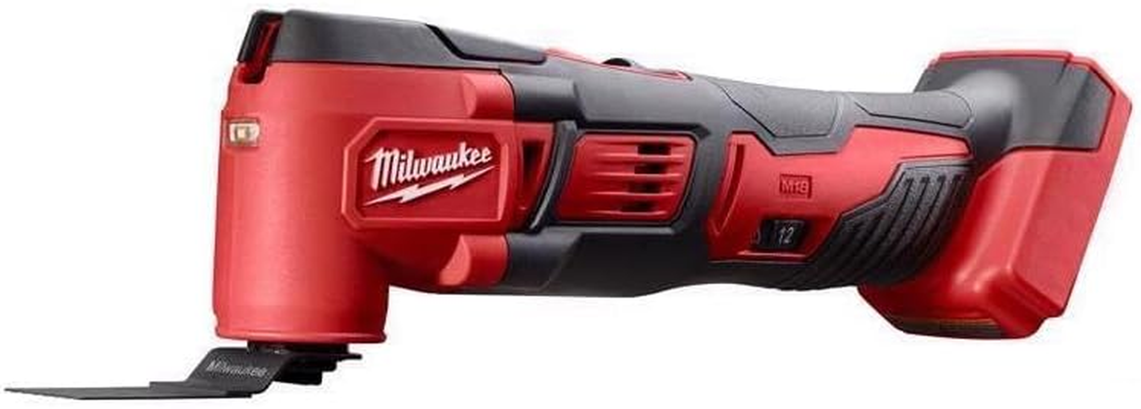 Milwaukee 2626-20 M18 18V Lithium Ion Cordless 18,000 OPM Orbiting Multi Tool with Woodcutting Blades and Sanding Pad with Sheets Included (Battery Not Included, Power Tool Only) image number 2