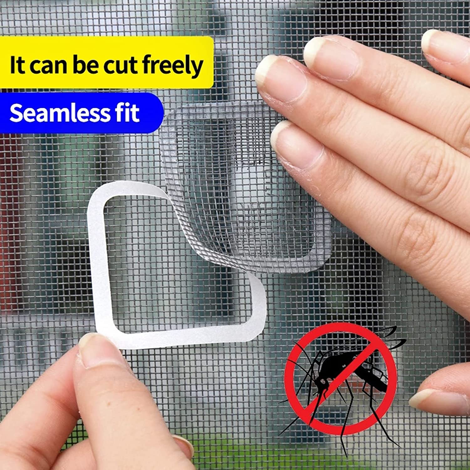 Fly Screen Repair Tape Mosquito Net Repair Tape Fiberglass Mesh Tape Strong Adhesive Door Window Screen Mesh Patch Repair Wire Mesh Repair with Scissor for Repair Holes Screen Net Anti-Mosquito