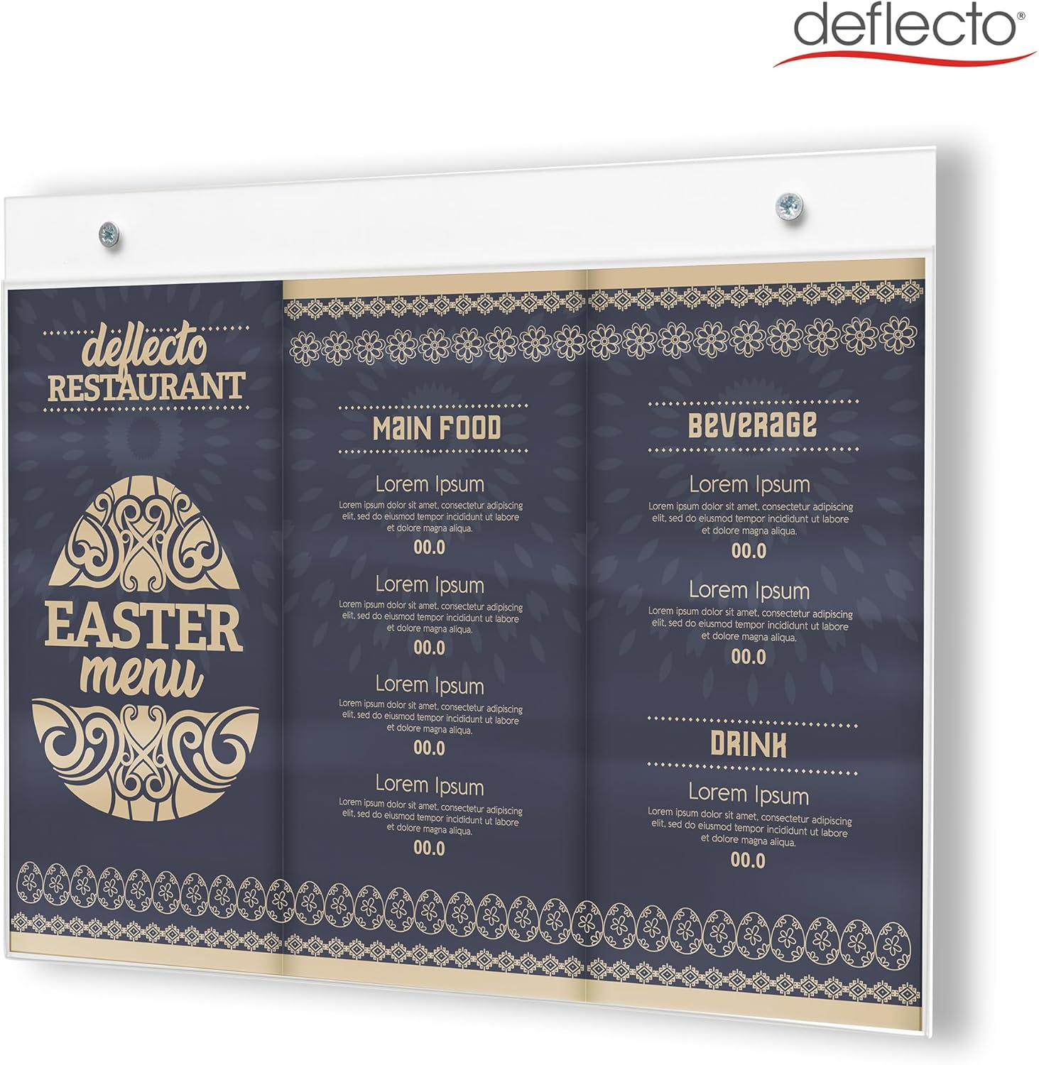 Deflecto Wall Sign Holder Pre-Drilled Landscape Format A3 Transpar image number 5