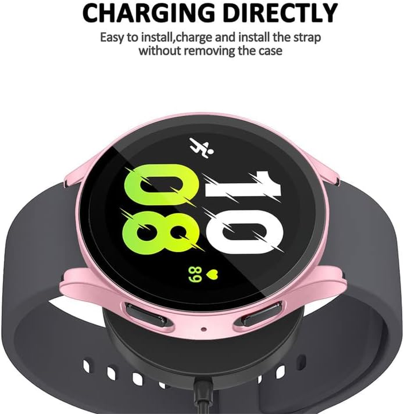 [4 Pack] for Samsung Watch 5/4 Case Screen Protector 40Mm,Hard PC Case with Tempered Glass Screen Protector for Samsung Galaxy Watch 5 40Mm/Galaxy Watch 4 40Mm Smartwatch Accessories image number 3