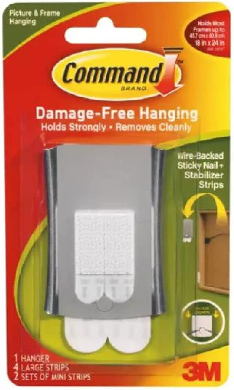 Command PH048-3NA Value Pack Jumbo Universal Picture Hanger, Large, White