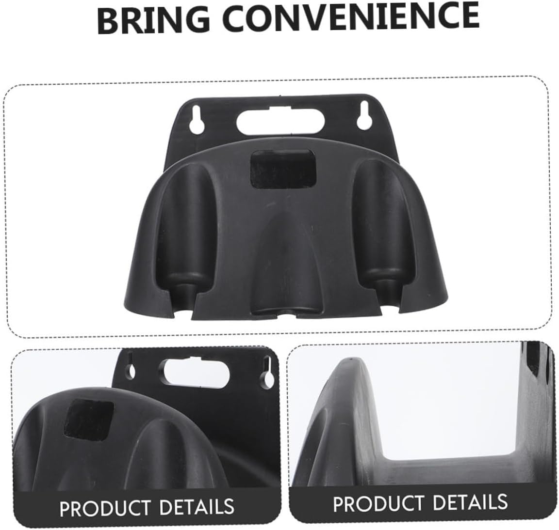 Milisten 2Pcs Garden Water Hose Holder Wall Mount Hose Hanger Shelf Hose Storage Reel Outdoor Hose Bracket for outside Black image number 4