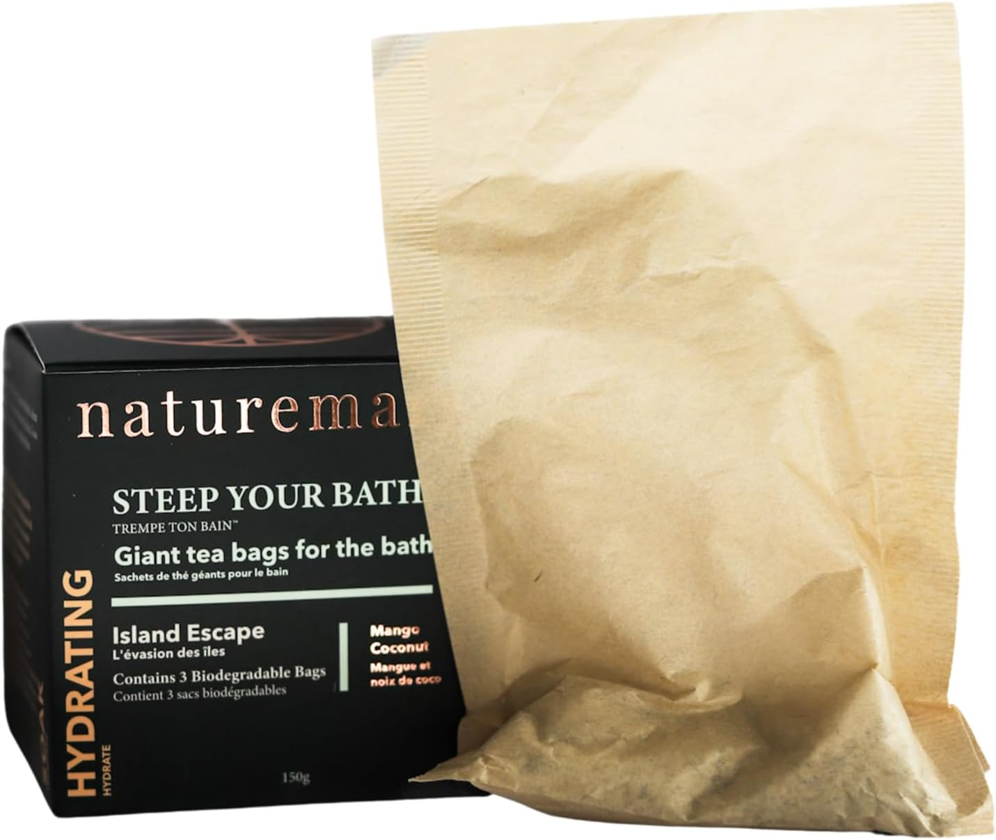 Naturemary Hydrating Steep Your Bath Island Escape - Moisturizing Bath Soak for Dry Skin - Bath Tea Rich in Minerals - Mango Coconut - 150 G image number 5