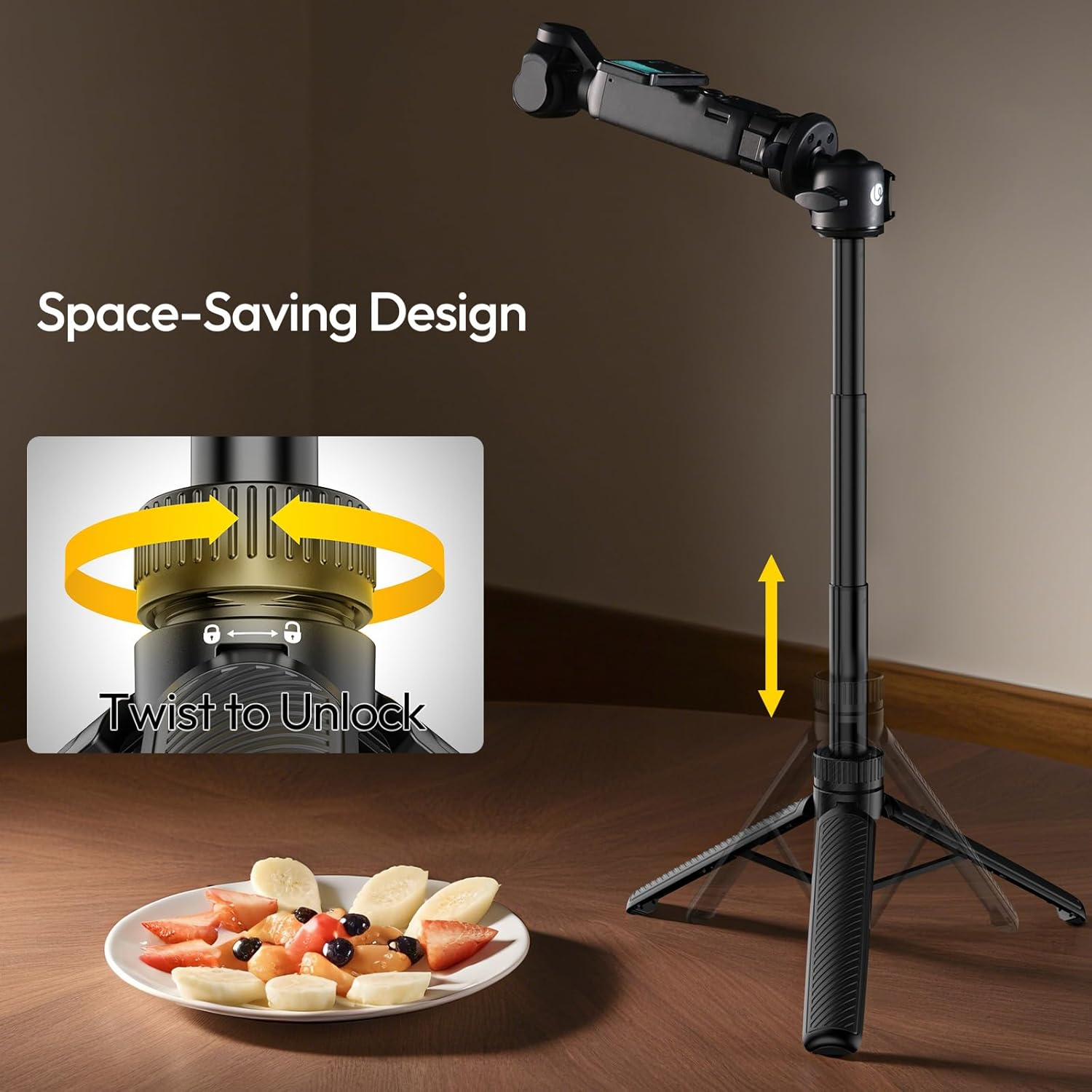 ULANZI MT90 Cka Quick Release Action Camera Tripod, 2-In-1 Tripod & Selfie Stick Compatible with DJI Pocket 3 4/Osmo Action 5 4 3, Gopro, Insta360 X5 Ace/Ace Pro/X4, 1.5 Kg Load image number 1