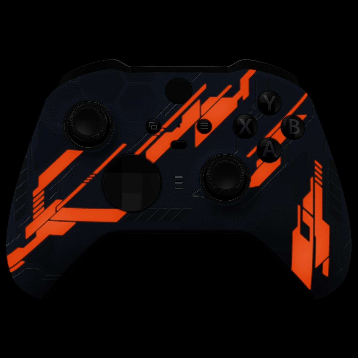 Extremerate Glow in Dark Mecha - Orange Replacement Faceplate Cover for Xbox One Elite Controller Series 2 (Model 1797), Custom DIY Front Housing Shell Case for Xbox Elite Series 2 Core Controller
