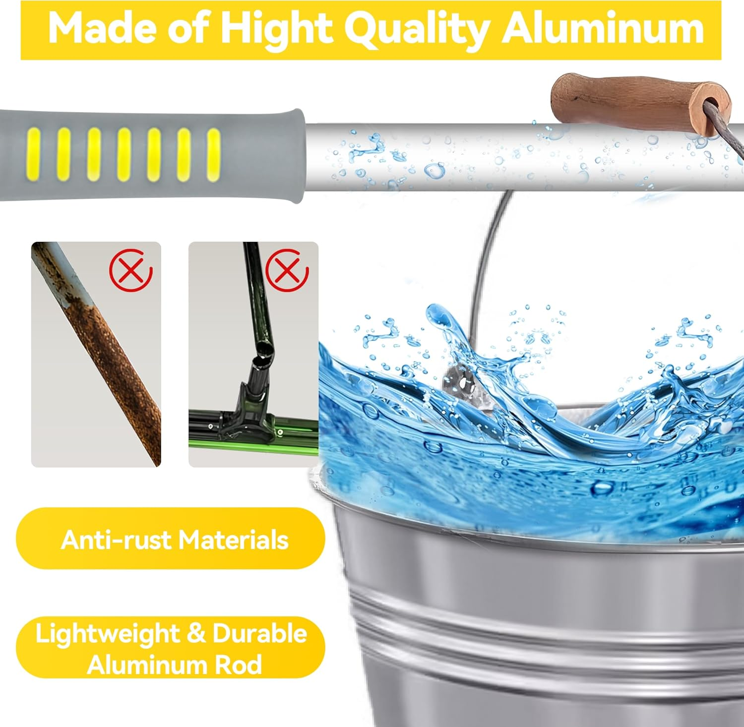 JEHONN Window Cleaning Equipment, 163 Cm Long Handle Professional Shower Glass Washing Brush Extendable, 3 in 1 Wall Cleaner Duster for Home Indoor Outdoor Mirror Car Windshield - Orange image number 4