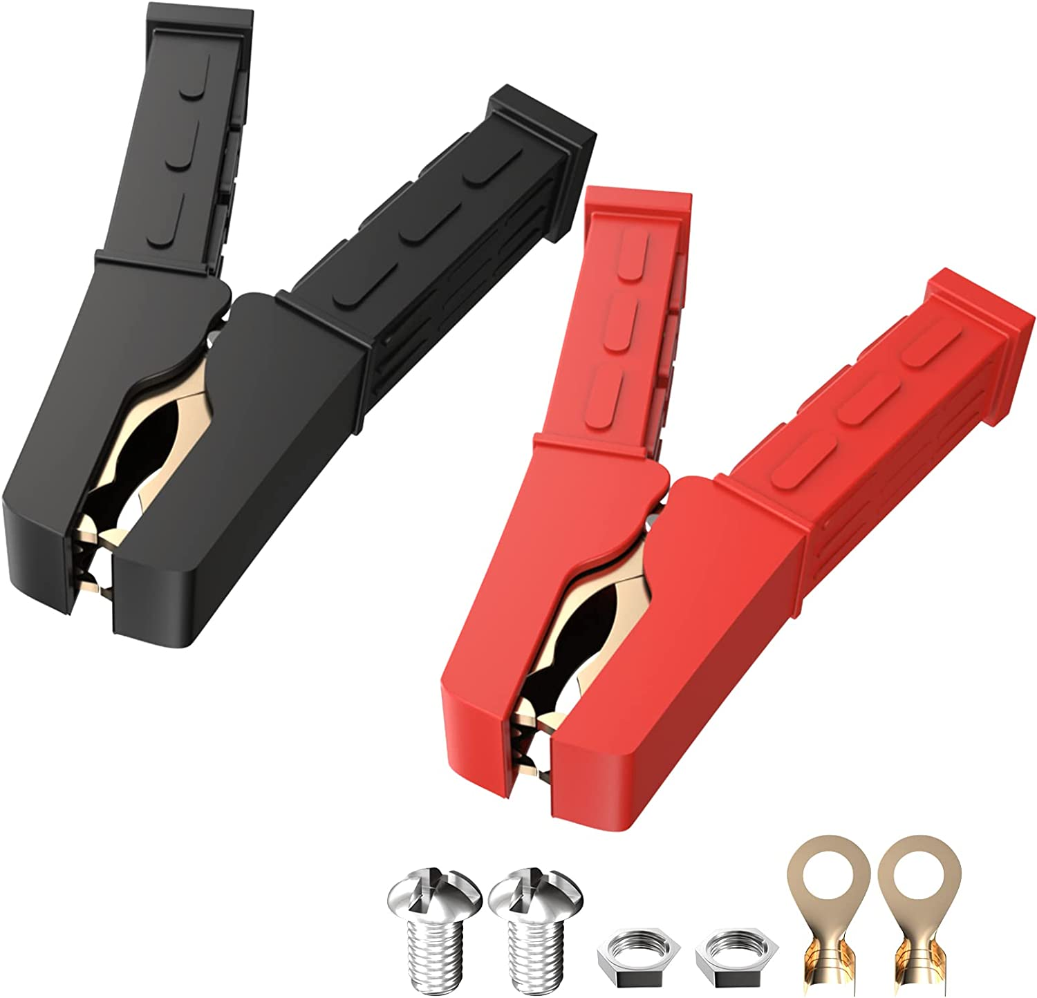 Goupchn Heavy Duty Crocodile Clamps Pure Copper 500A Car Battery Charger - 2PCS Power Replacement Battery Alligator Clips Jumper Cable Clamps Welder Clips for Car Automotive Vehicle Boat image number 3